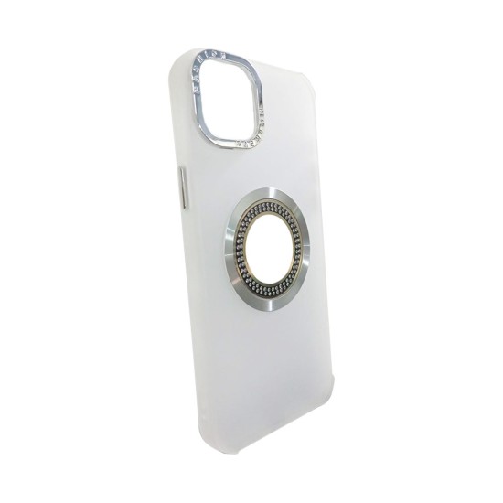 Silicone Case with Diamond Designe for Apple iPhone 15 White